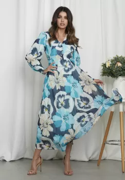 Rochie Audrey Albastru Floral imagine