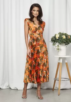 Rochie Carmen Orange Floral imagine