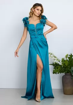 Rochie de ocazie Minelly Turcoaz imagine