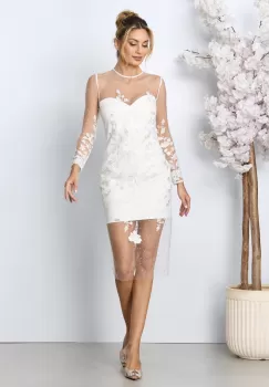 Rochie de ocazie Ollya Alba imagine