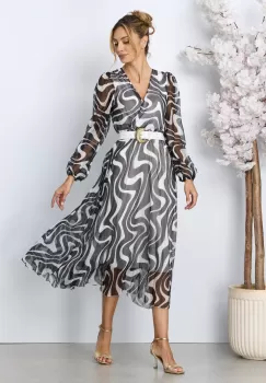 Rochie eleganta Ingrid Bicolora imagine