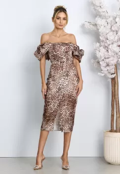 Rochie eleganta Melissa Animal Print imagine
