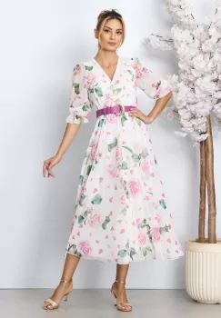 Rochie eleganta Roxa Roz Floral imagine