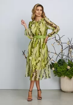 Rochie eleganta Saraia Lime Multi imagine