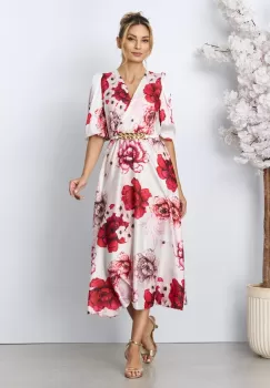 Rochie eleganta Yolanda Rosu Floral imagine