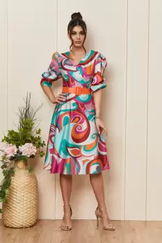 Rochie Glenda Roz Multi imagine