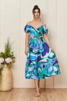 Rochie Ignis Albastra Multicolora imagine