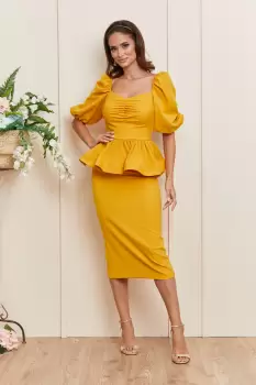 Rochie Karla Galben Mustar imagine