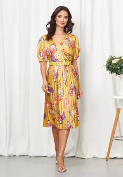 Rochie Lynn Galben Floral imagine