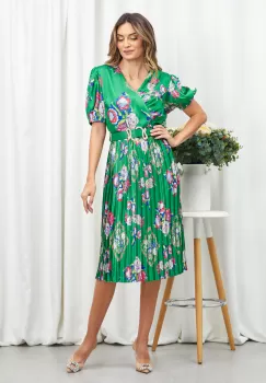 Rochie Lynn Verde Floral imagine