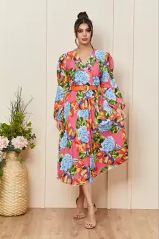 Rochie Malina Roz Multicolora imagine