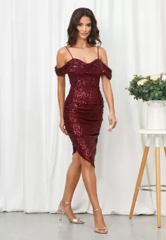 Rochie Sennya Bordo imagine