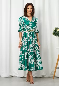 Rochie Yolanda Verde Bicolora imagine